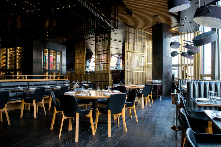 Modern American restaurant dining room powered by AccuPOS